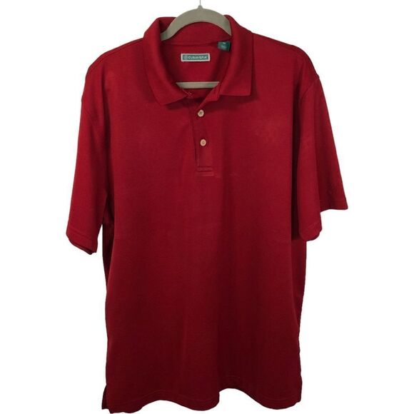Cubavera Men’s Solid Textured Polo Biking Red Size XL - Picture 3 of 11